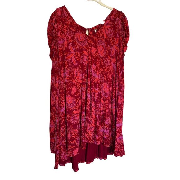 💥Last Chance 50% off Sale💥 Free People Hello Lover Dress Red & Purple Floral L - Picture 2 of 9